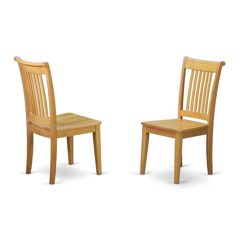 East West Furniture Dining Chair Oak, POC-OAK-W