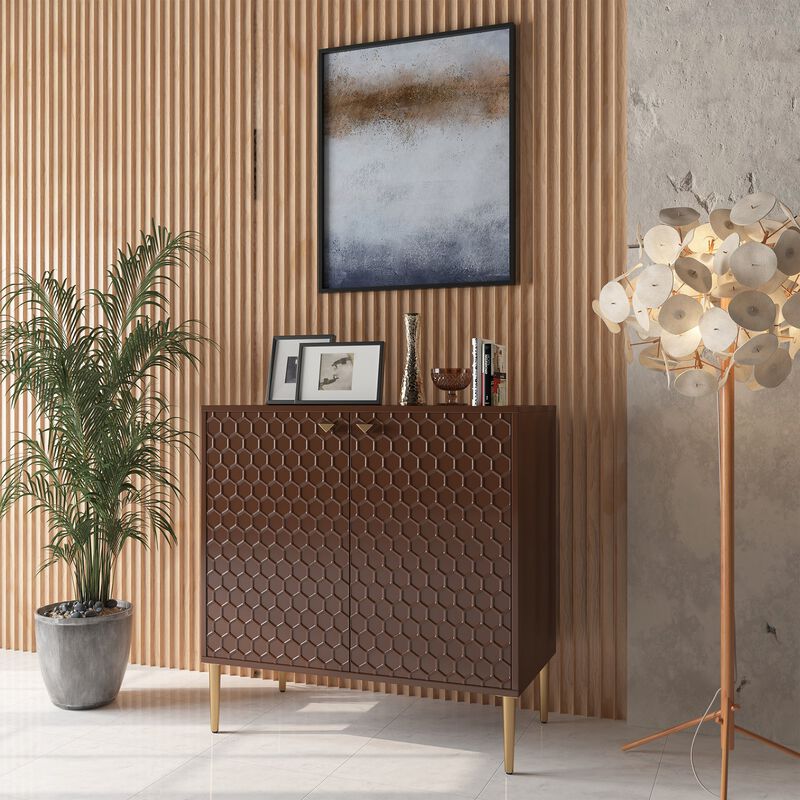 MONDAWE 32 in. H Modern Locker Accent Cabinet with 2-Door and Adjustable Shelves