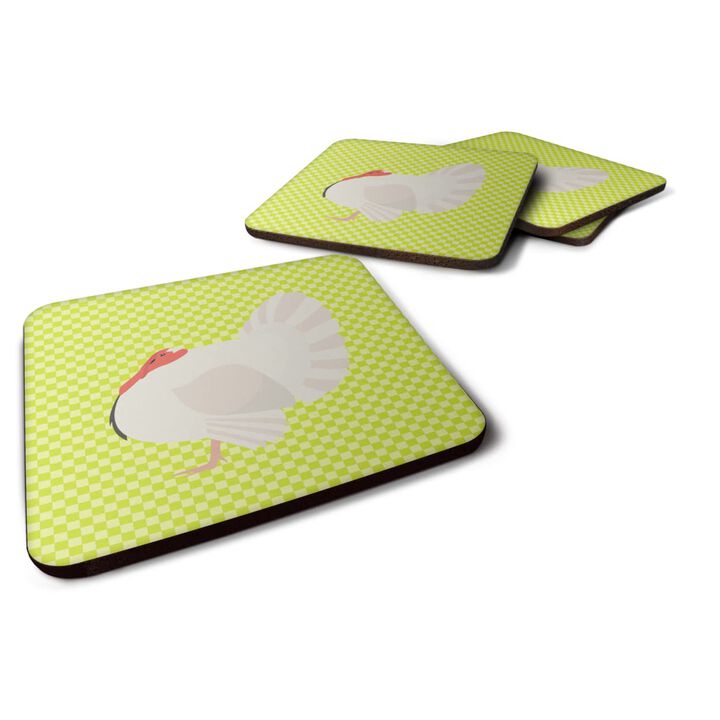 Caroline's Treasures White Holland Turkey Green Decorative coasters, 3.5, Multicolor