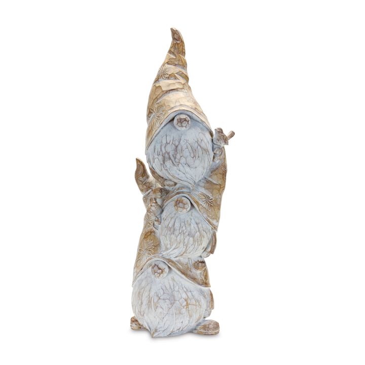 Resin Triple Gnome Stack – Playful Outdoor Statue for Garden, Yard, and Lawn Decor