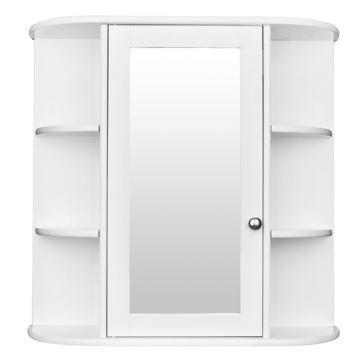 3-Tier Single Door Mirror Bathroom Wall-Mounted Cabinet Space-Saving Shelf for Stylish Bathroom Organization