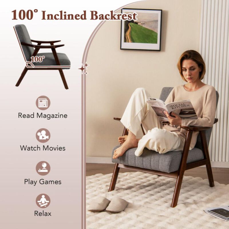 Hivvago Modern Accent Chair Leisure Armchair with Felt Pads