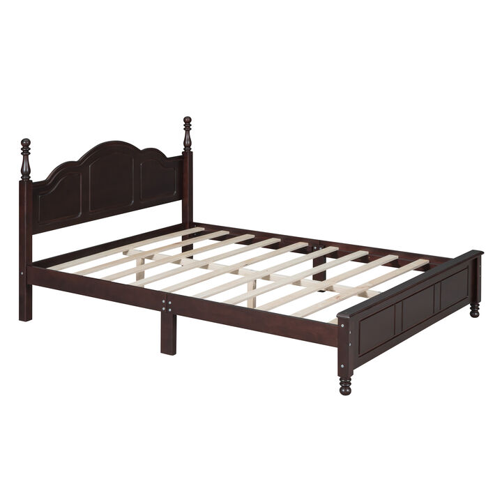 3-Pieces Bedroom Sets, Queen Size Wood Platform Bed And Two Nightstands-