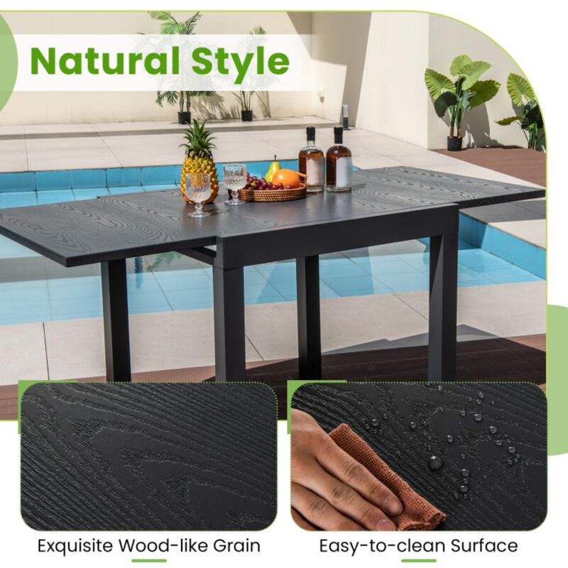 Hivvago 31.5 inches-63 inches Adjustable Patio Expandable Dining Table for 4-6 Person