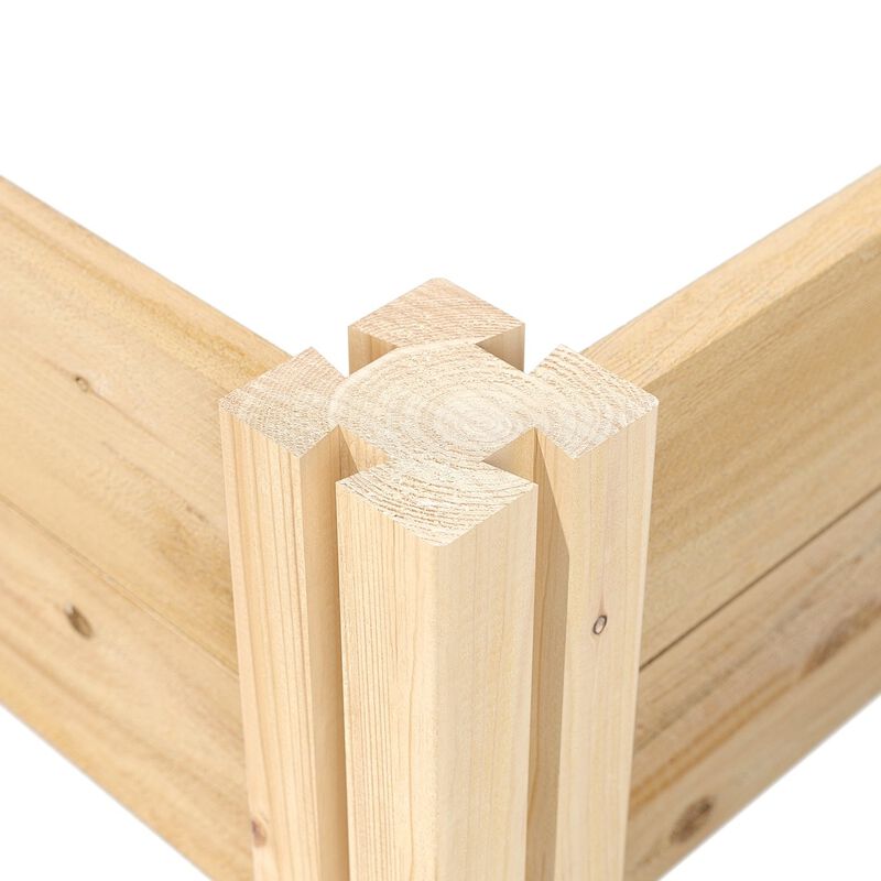 QuikFurn 4 ft x 12 ft Cedar Wood 3 Tier Raised Garden Bed
