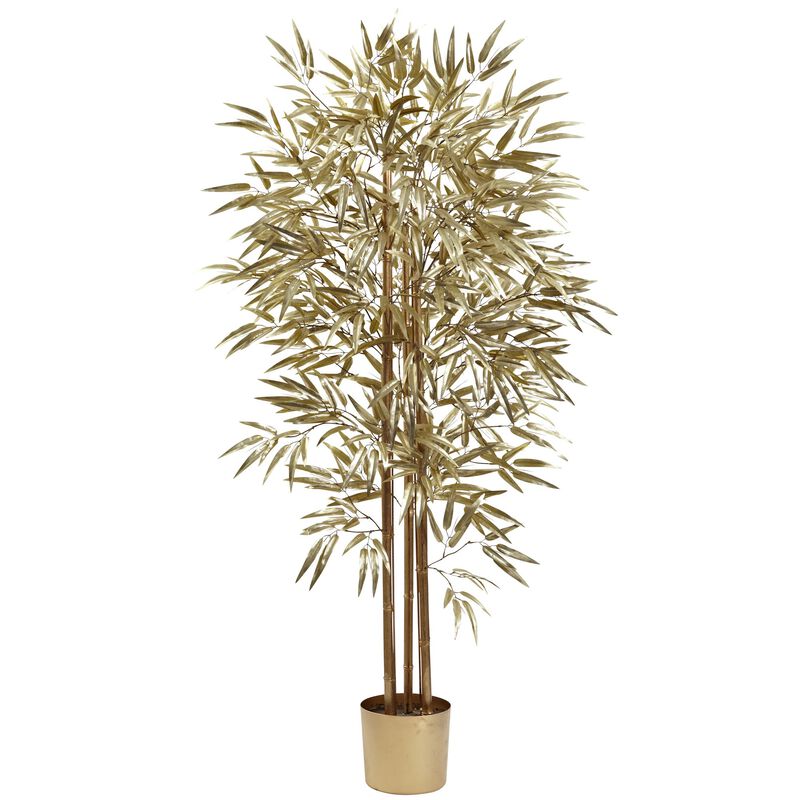 Hivvago 5 Feet Golden Bamboo Tree w/880 Lvs
