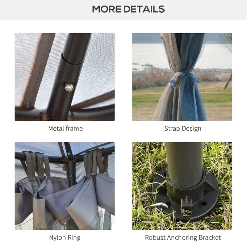 Gray Backyard Haven: 10'x10' Soft Top Gazebo with Double Roof