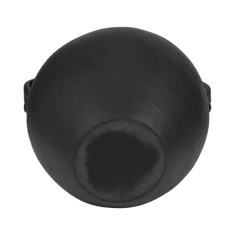 17" Organic Jug With 2 Handles, Black