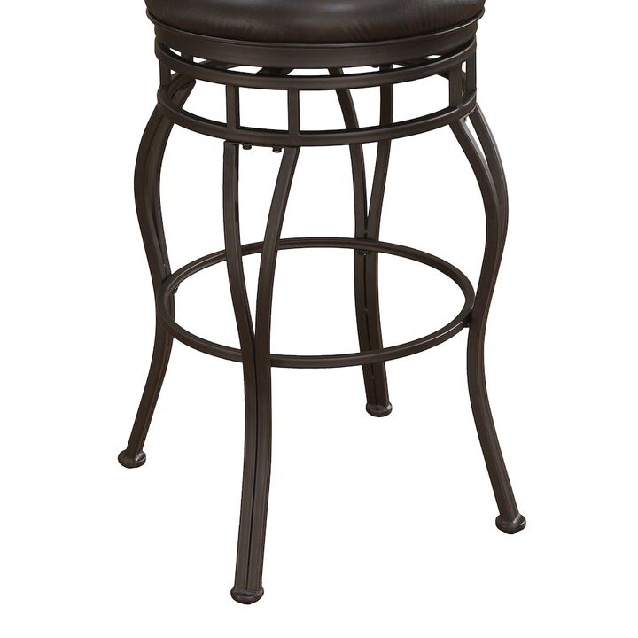 American Woodcrafters Sienna 34 Backless Metal Swivel Stool - Russet Brown