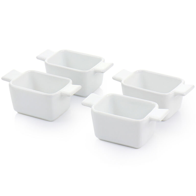 Gibson Elite Gracious Dining 5 Piece Fine Ceramic Tidbit Dish Set with Acacia Wood Base