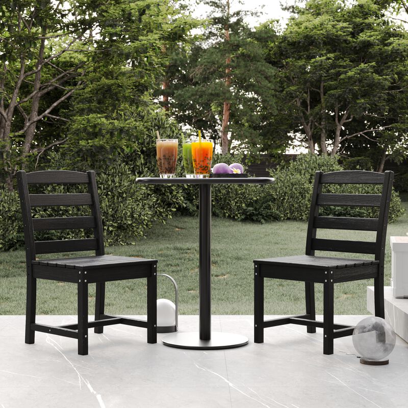 FUFU&GAGA Patio Dining Chair, No Armrests, Waterproof & UV Resistant, Outdoor Furniture (18.5" W x 18.9" D x 34.2" H),Grey