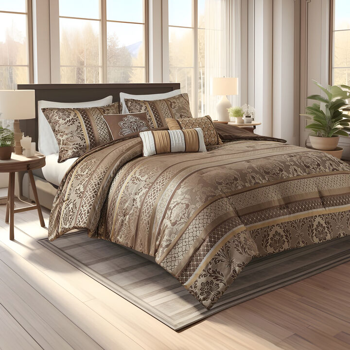 Gracie Mills Bruce 5-Piece Reversible Jacquard Bedspread Set