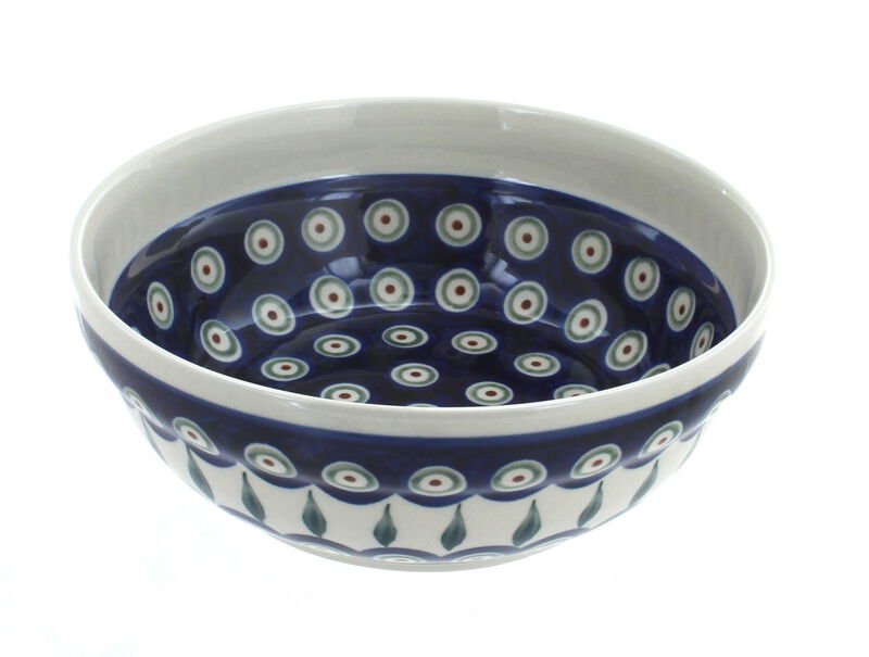 Blue Rose Polish Pottery Reindeer Pine Cereal/Soup Bowl