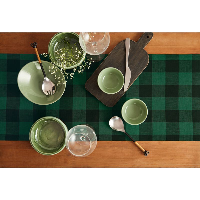 Solino Home 100% Pure Linen Table Runner | Buffalo Check