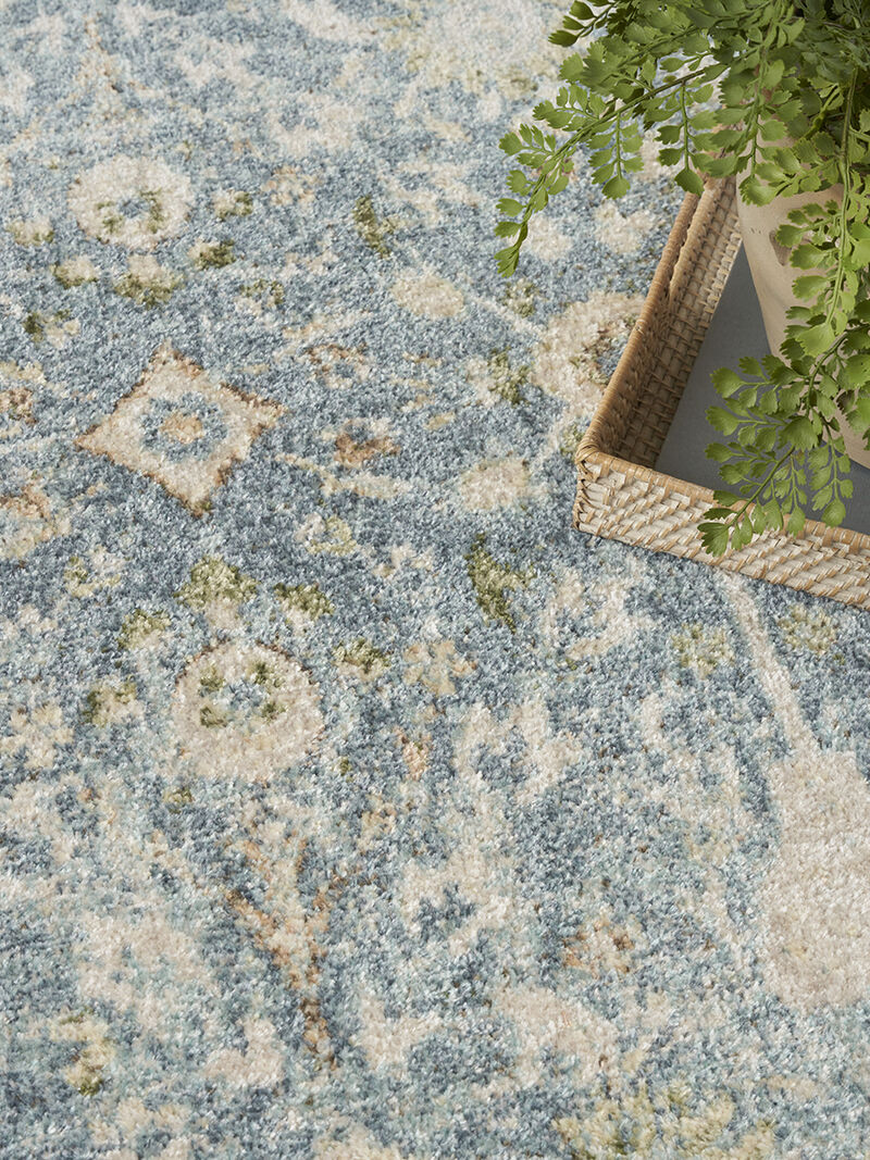 Astra Machine Washable ASW16 Teal/Beige 4' x 6' Rug