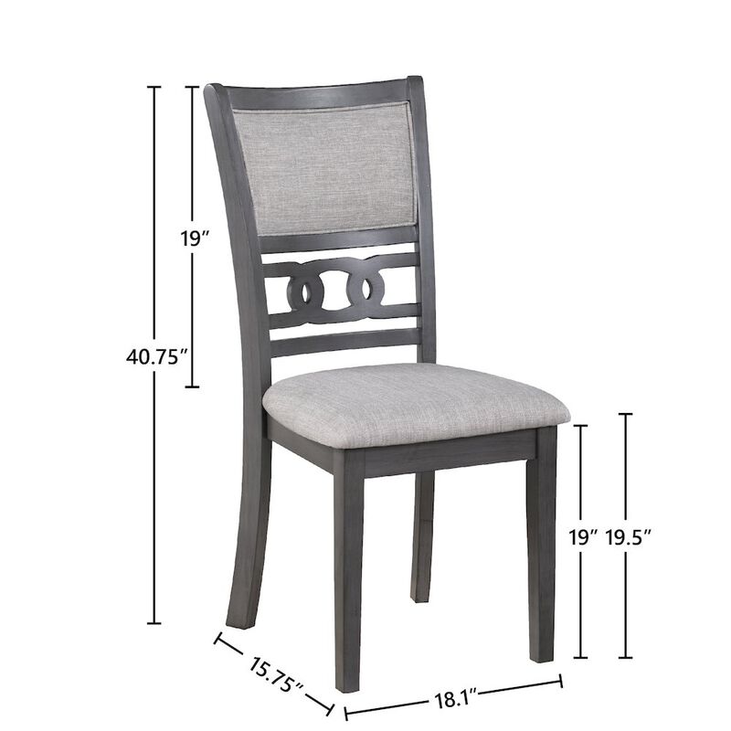 New Classic Furniture Gia Gray Wood Dining Chair with Fabric Seat (Set of 4)