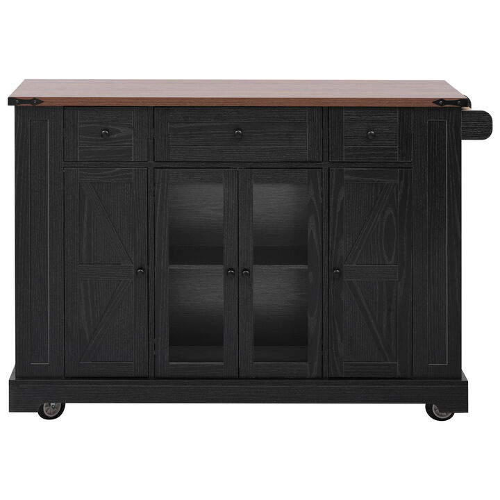 Merax Farmhouse Kitchen Island with Power Outlet Merax Farmhouse Kitchen Island with Power Outlet