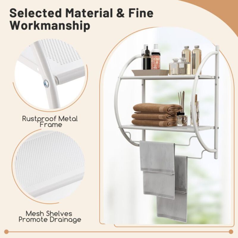 Hivvago Wall Mounted 2-Tier Bathroom Towel Rack with 2 Towel Bars