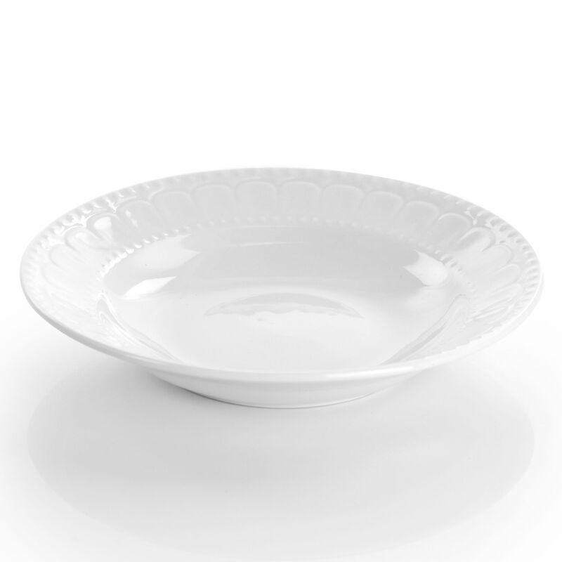 Elama Charlotte 20 Piece Porcelain Dinnerware Set in White