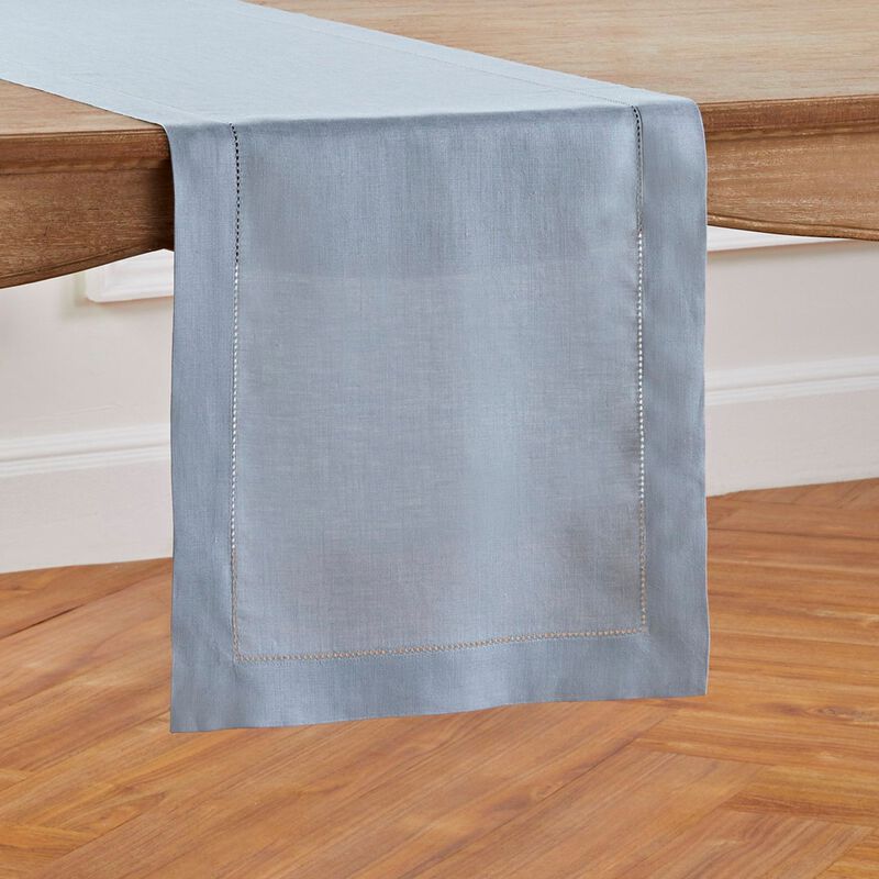 Solino Home 100% Pure Linen Table Runner | Classic Hemstitch for Thanksgiving, Christmas