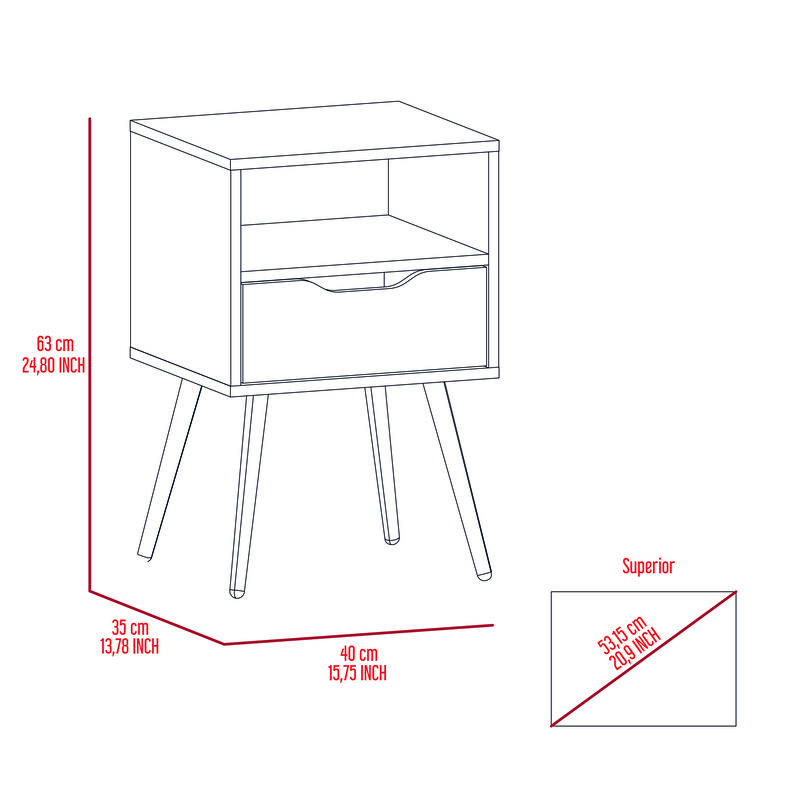 Streamdale Otom Nightstand, Dark Walnut