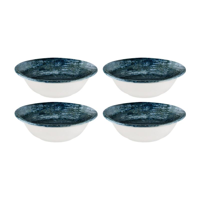 Patera Denim dia.6.25" h:2" 13 oz. Round Decorated Porcelain Bowl (Set of 4)