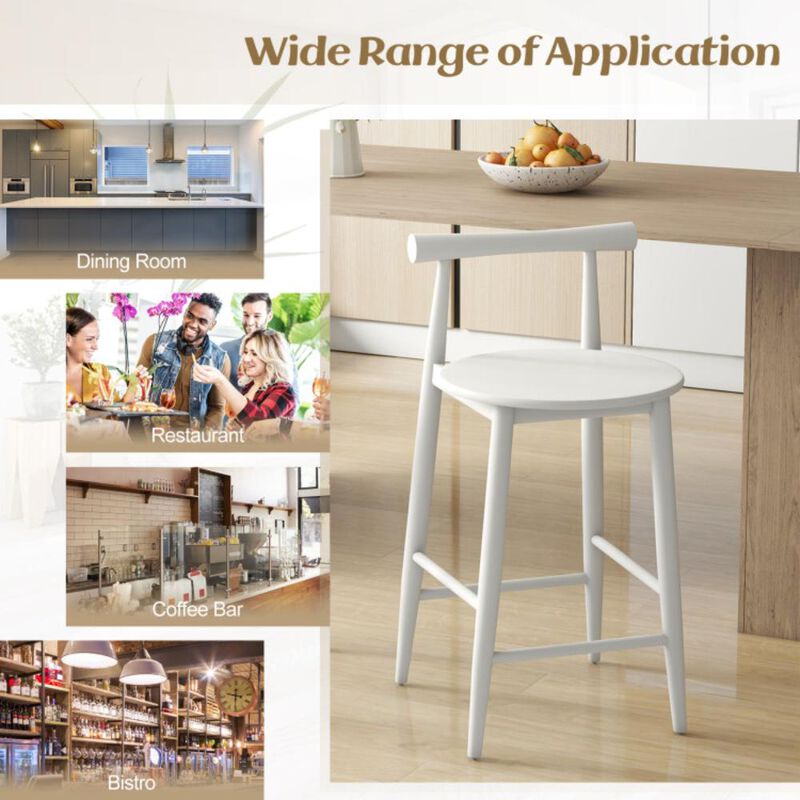 Hivvago Counter Height Bar Chair Set with Acacia Wood Frame and Supporting Legs