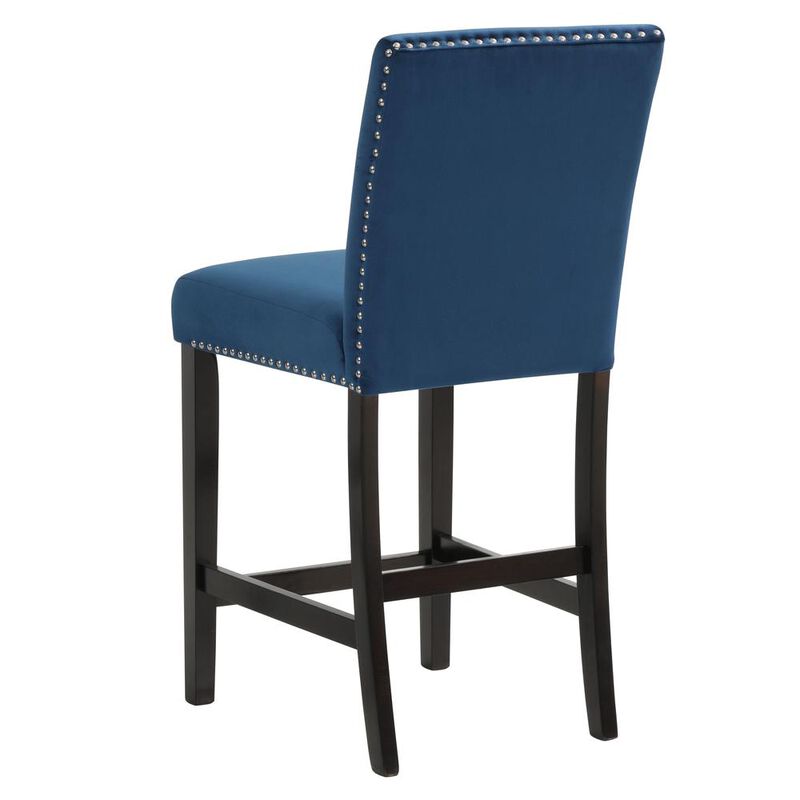 New Classic Furniture Furniture Celeste 39.5 Wood Counter Chair in Blue (Set of 2)