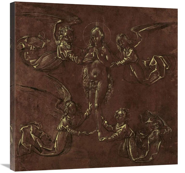 Mary Magdalen Transported by Four Angels-Canvas Art-30x30