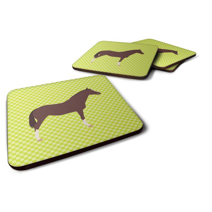 Caroline's Treasures English Thoroughbred Horse Green Decorative coasters, 3.5, Multicolor