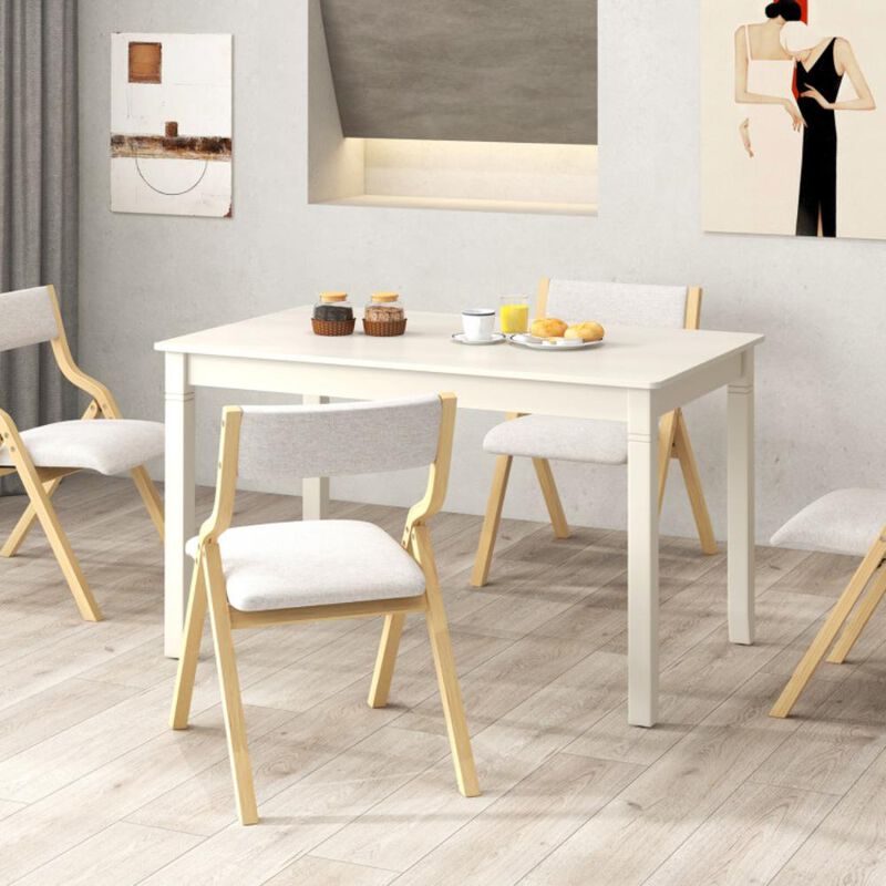 Hivvago 48-Inch Wooden Dining Table for 4 People Rectangular Kitchen Table with Rubber Wood Legs