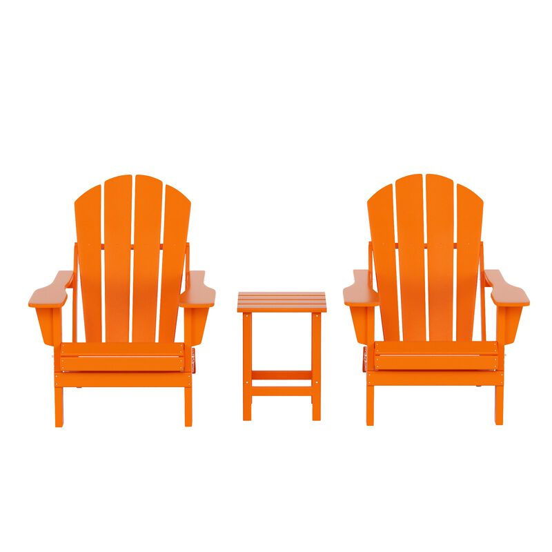 WestinTrends 3-Piece Outdoor Patio Adirondack Chairs with Side Table Set