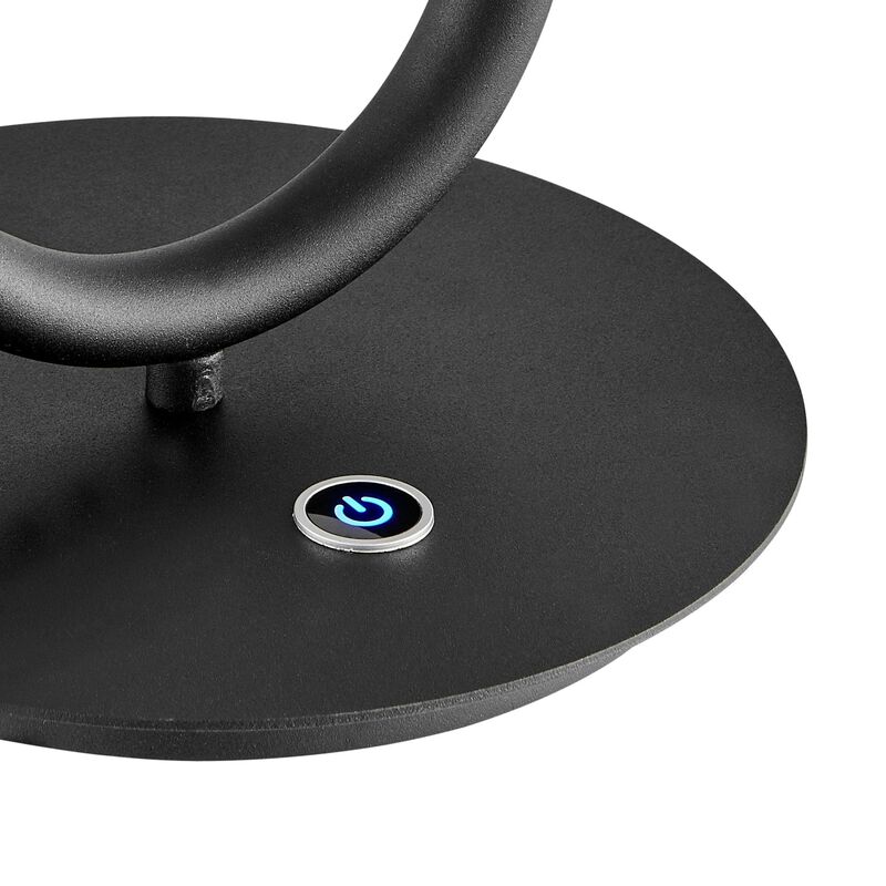 Single Clip Table Lamp Matte Black Metal and Acrylic Dimmable Integrated LED