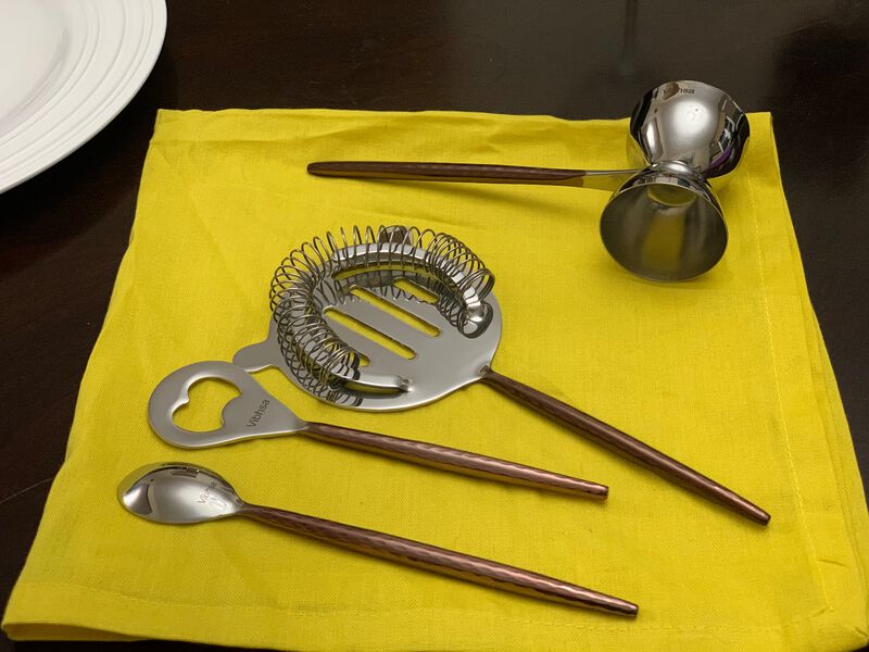 Brown Bar Tools Accessories et of 4 Hammered