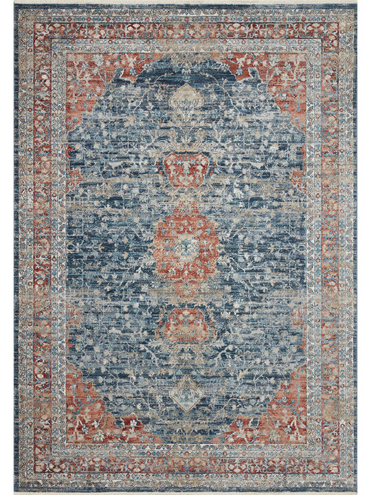 Elise ELI05 Navy/Red 7'11" x 10'5" Rug