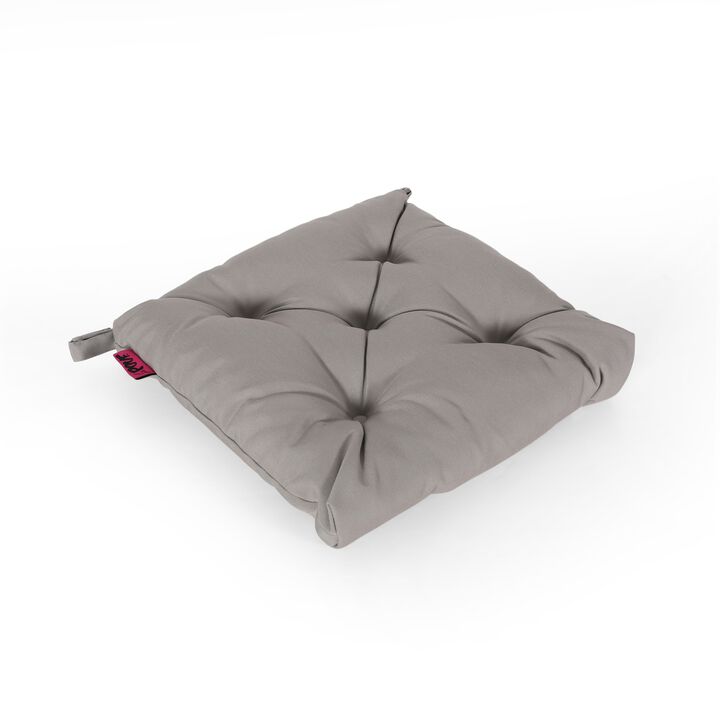 Caba Chair Cushion Pad, Tufted 16 Inch, Water Resistant, Gray Polyester - Benzara