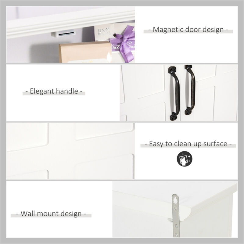 Bathroom Wall Cabinet with 2 Shelves, Compact Wall-Mounted Storage Organizer for Small Spaces