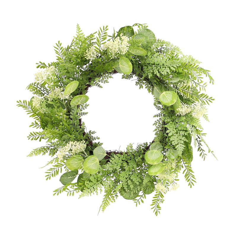 Mixed Foliage Twig Spring Floral Wreath  27.5-Inch