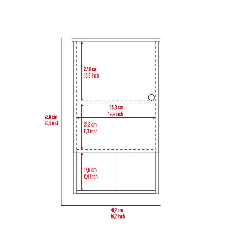DEPOT E-SHOP Arya Medicine Single Door Cabinet, One Shelf, Two Interior Shelves, Light Oak / White