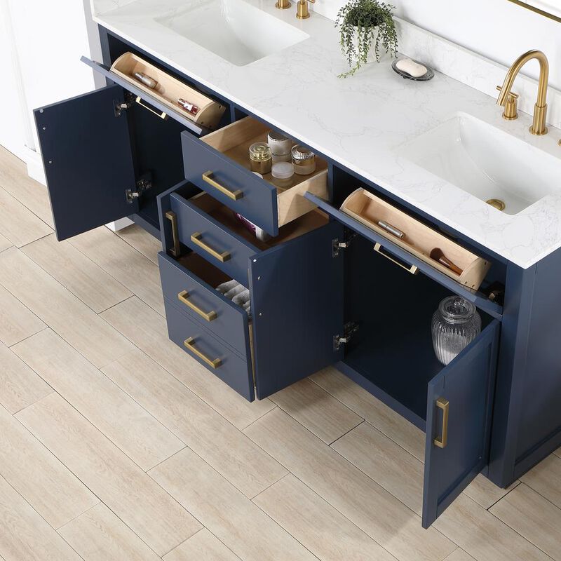 Altair 72 Double Bathroom Vanity in Royal Blue with Mirror
