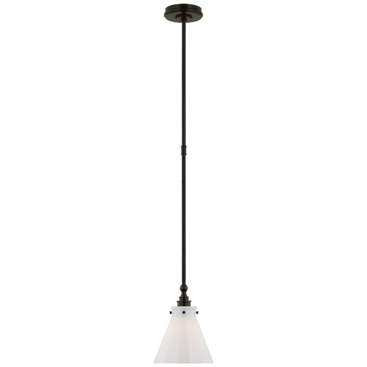 Parkington Single Library Wall Light in Bronze with White Glass