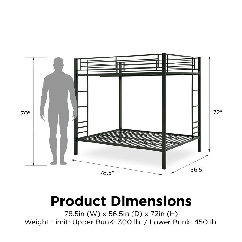 Atwater Living Parker Full over Full Metal Bunk Bed