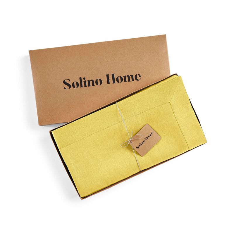 Solino Home 100% Pure Linen Table Throw 52 x 52 Inch | Fete