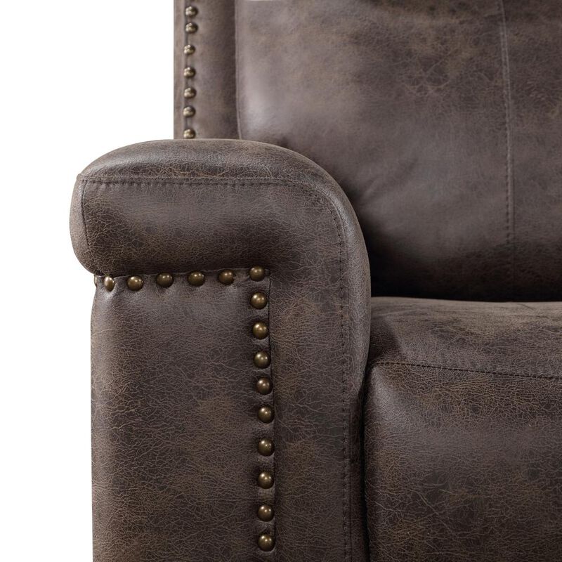 New Classic Furniture Quade Console Loveseat W/ Dual Recliners-Mocha