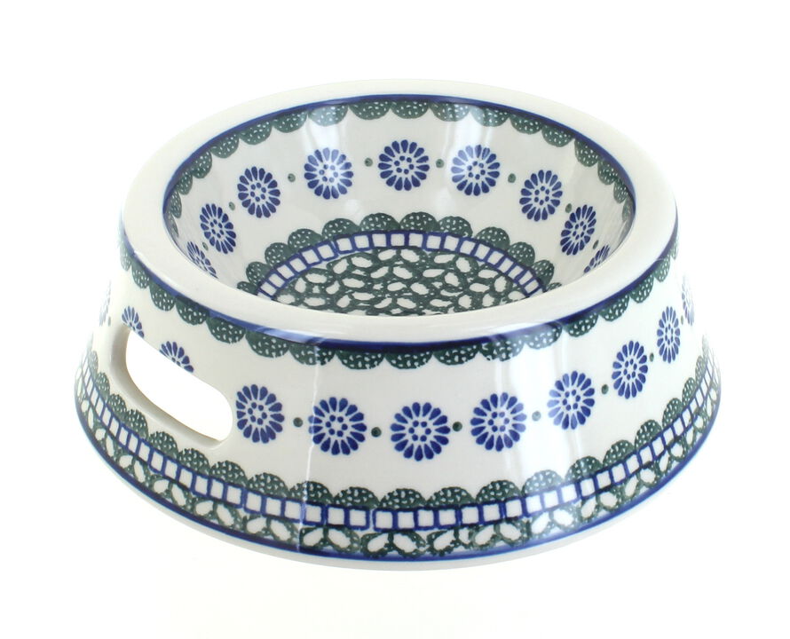 Blue Rose Polish Pottery Alyce Dog Bowl