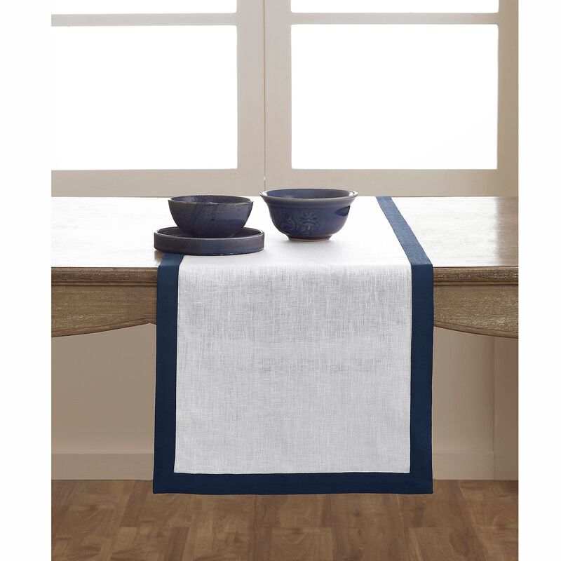 Solino Home 100% Pure Linen Table Runner 14 x 108 Inch | Classic