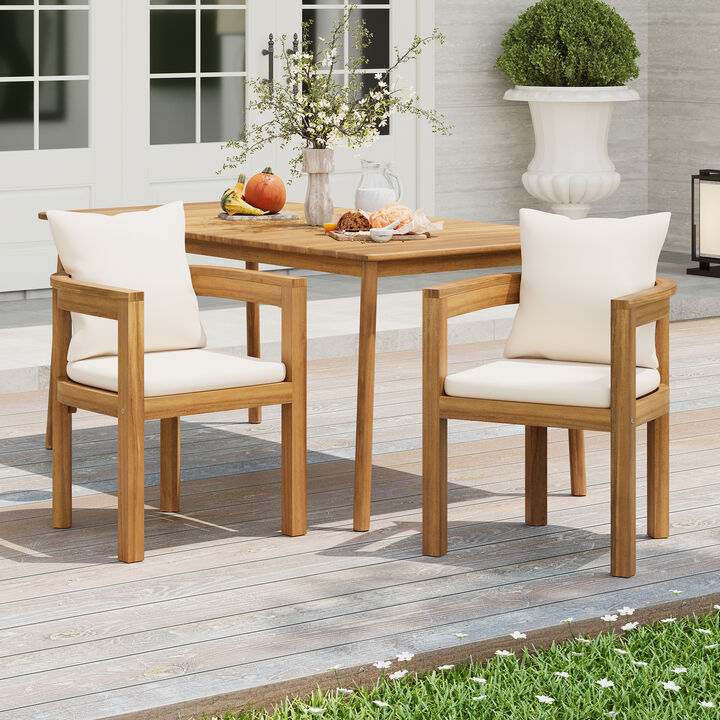 Merax Outdoor Acacia Wood Dining Chair