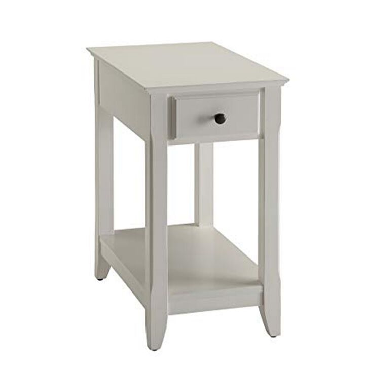 Affiable Side Table, White-Benzara