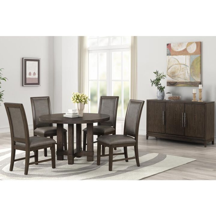 New Classic Furniture Cityscape Round Dining Table-Walnut