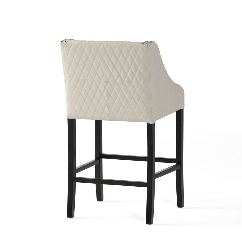 Filton Ivory Quilted Stools Transitional Elegance and Comfort